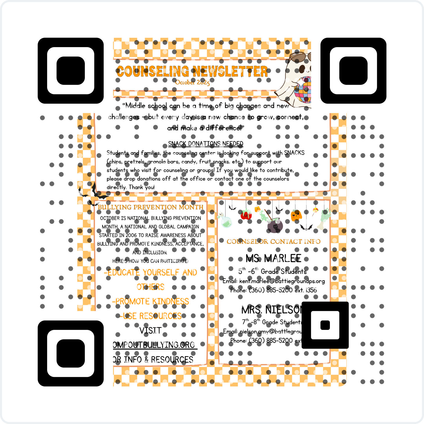QR code October Counselors' Newsletter