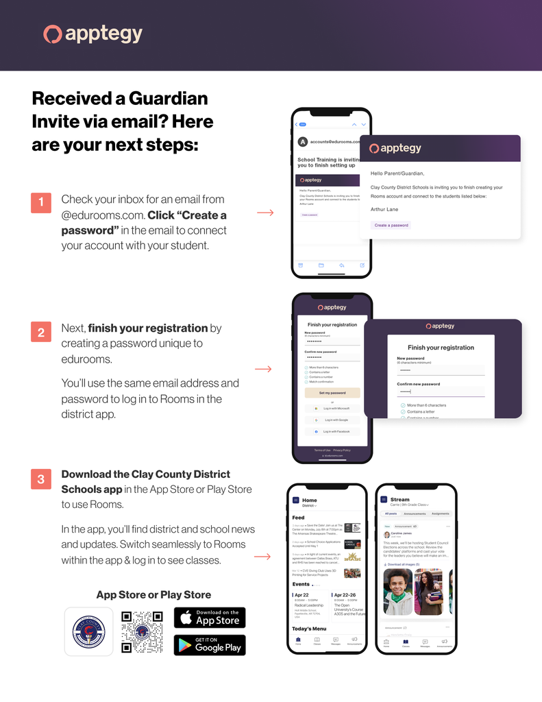 Parent email invite Rooms
