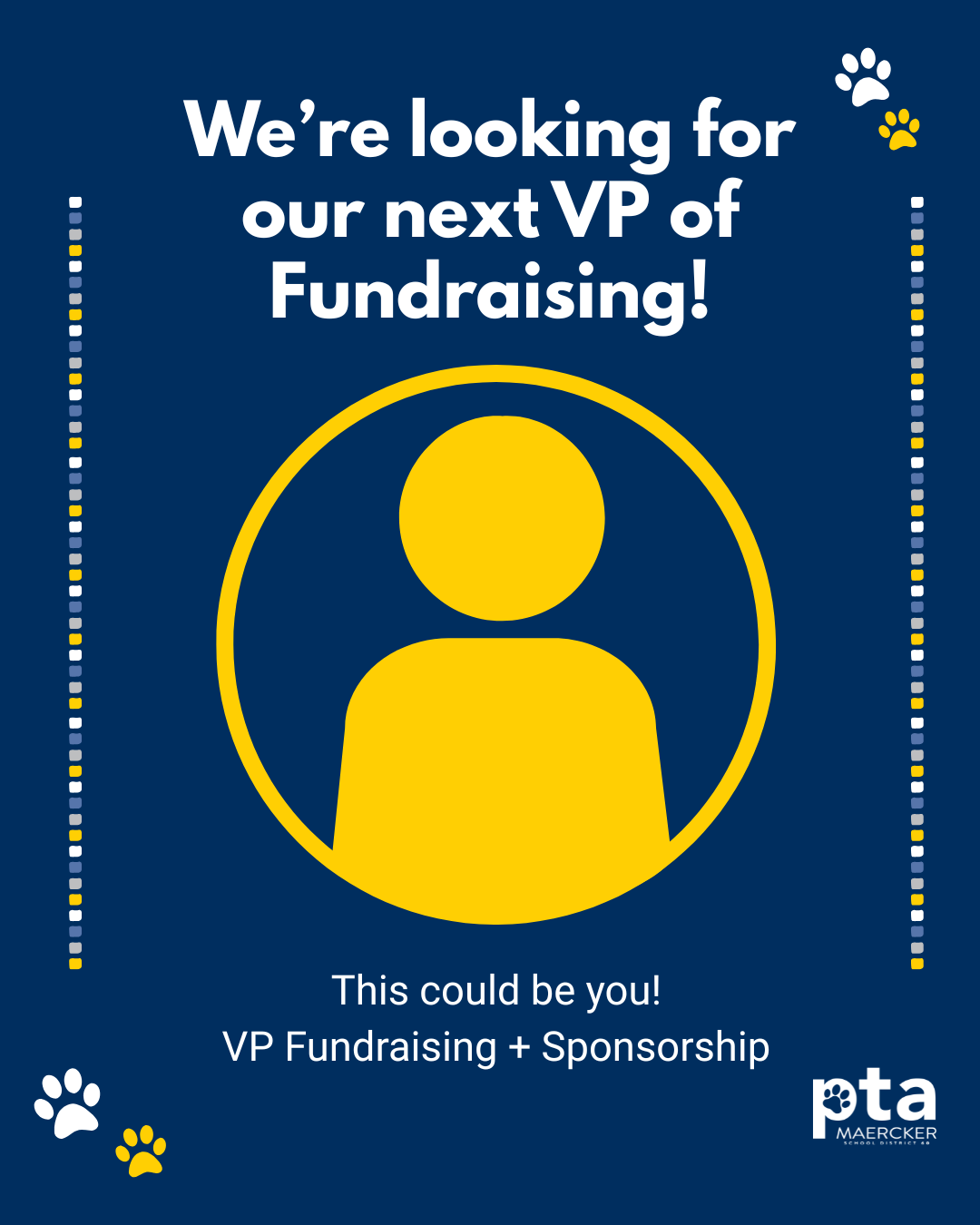We're looking for our next VP of fundraising