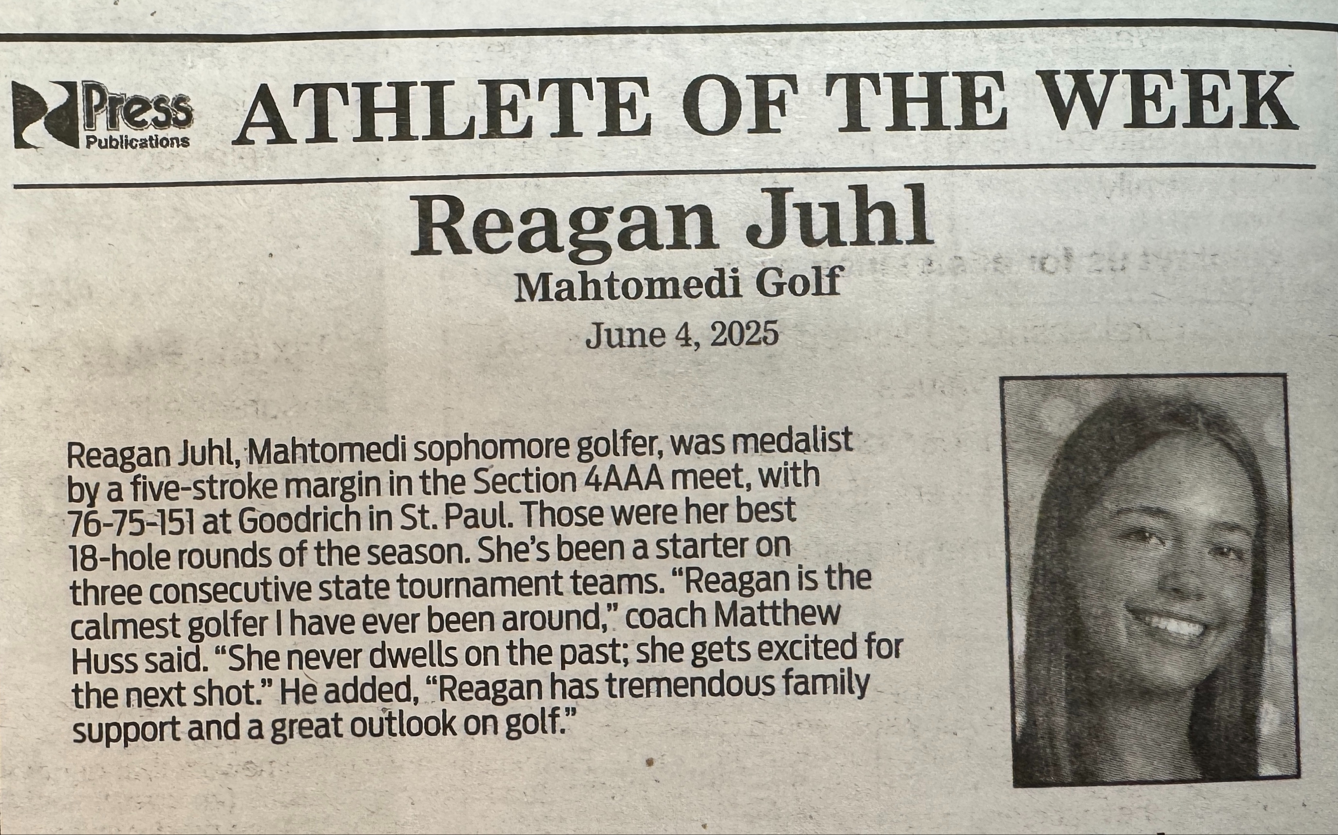 Athlete of the week