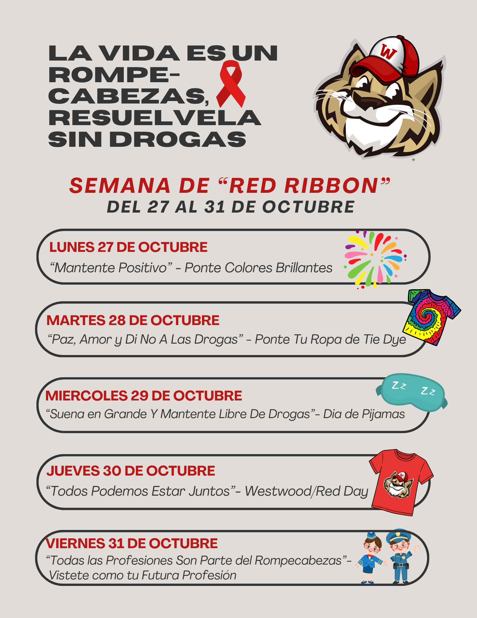 red ribbon week flyer sp