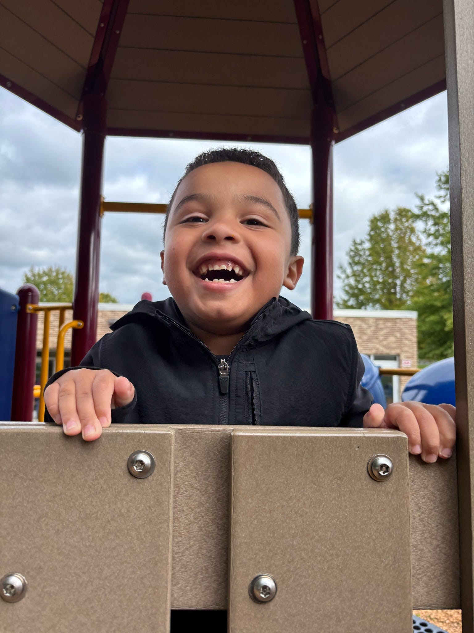 happy boy on playground