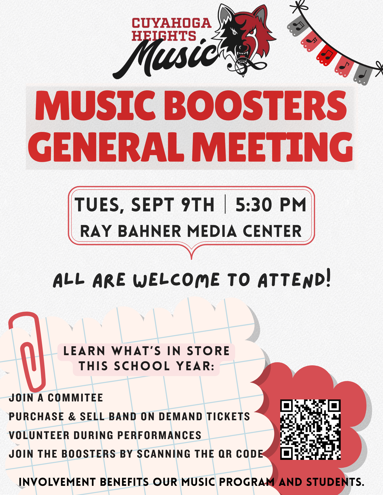 music boosters general mtg flyer