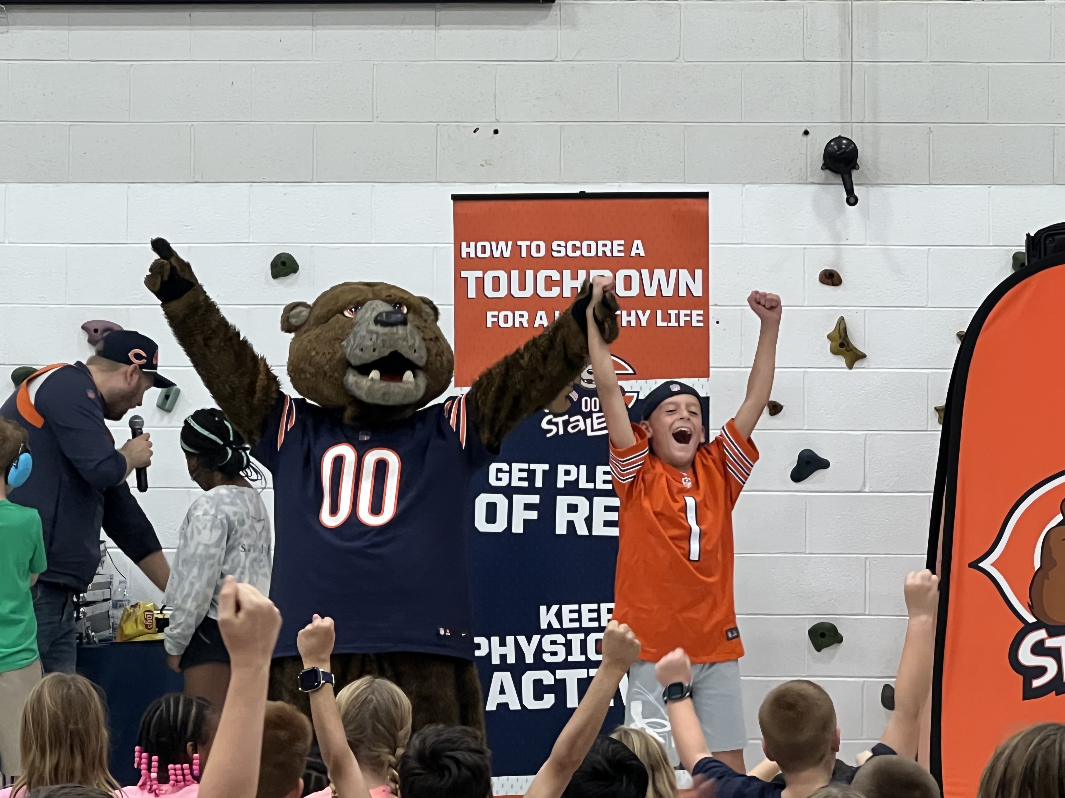 Staley the Bear visits Wiesbrook