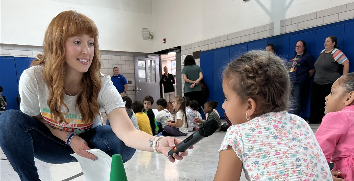 Amber Bracey asks student for input about what kindness means