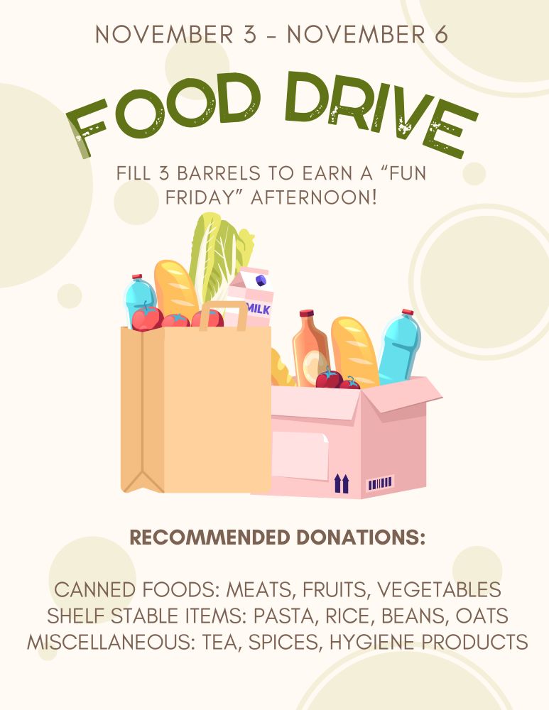 flyer for the 2025 food drive