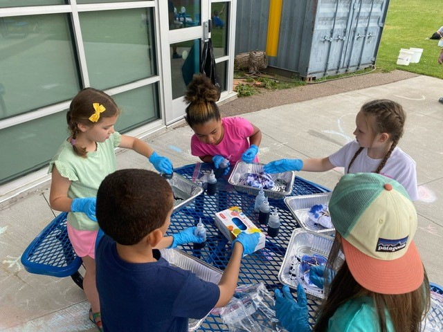 Mrs. Suppa's class tie dying.