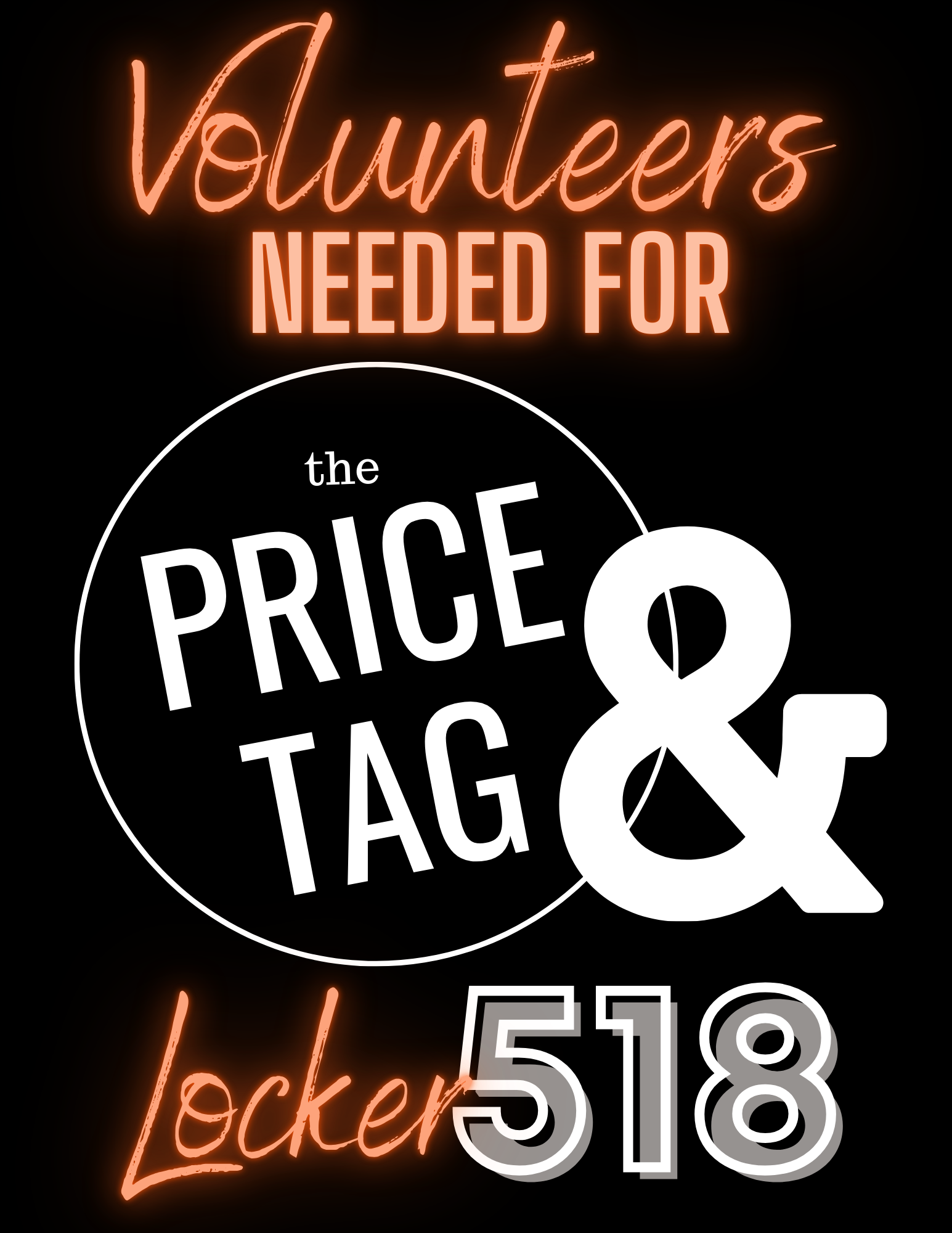 Volunteers Needed for the Price Tag & Locker 518