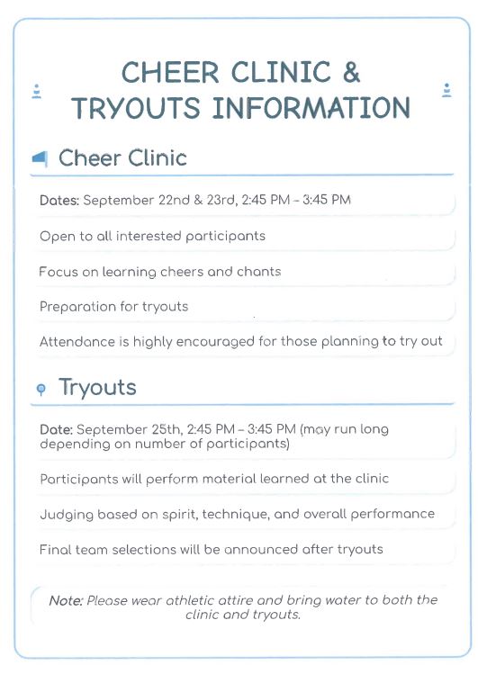Cheer Clinic & Tryouts