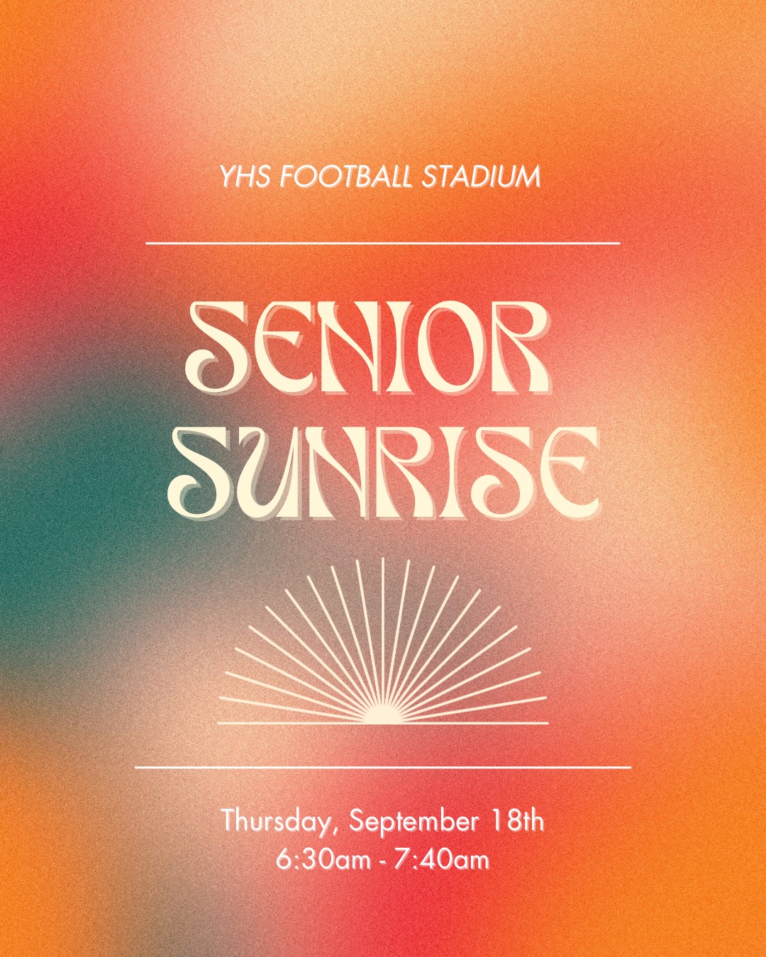 senior sunrise september 18th 6:30am