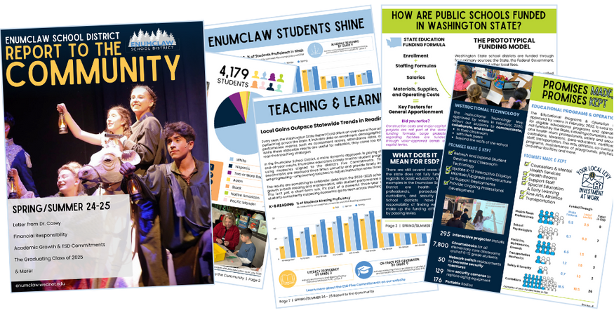 Screeenshot of the Report to the community pages and cover