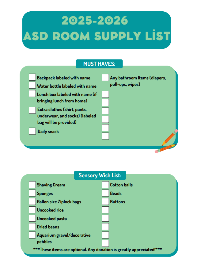 ASD Classroom Supply List