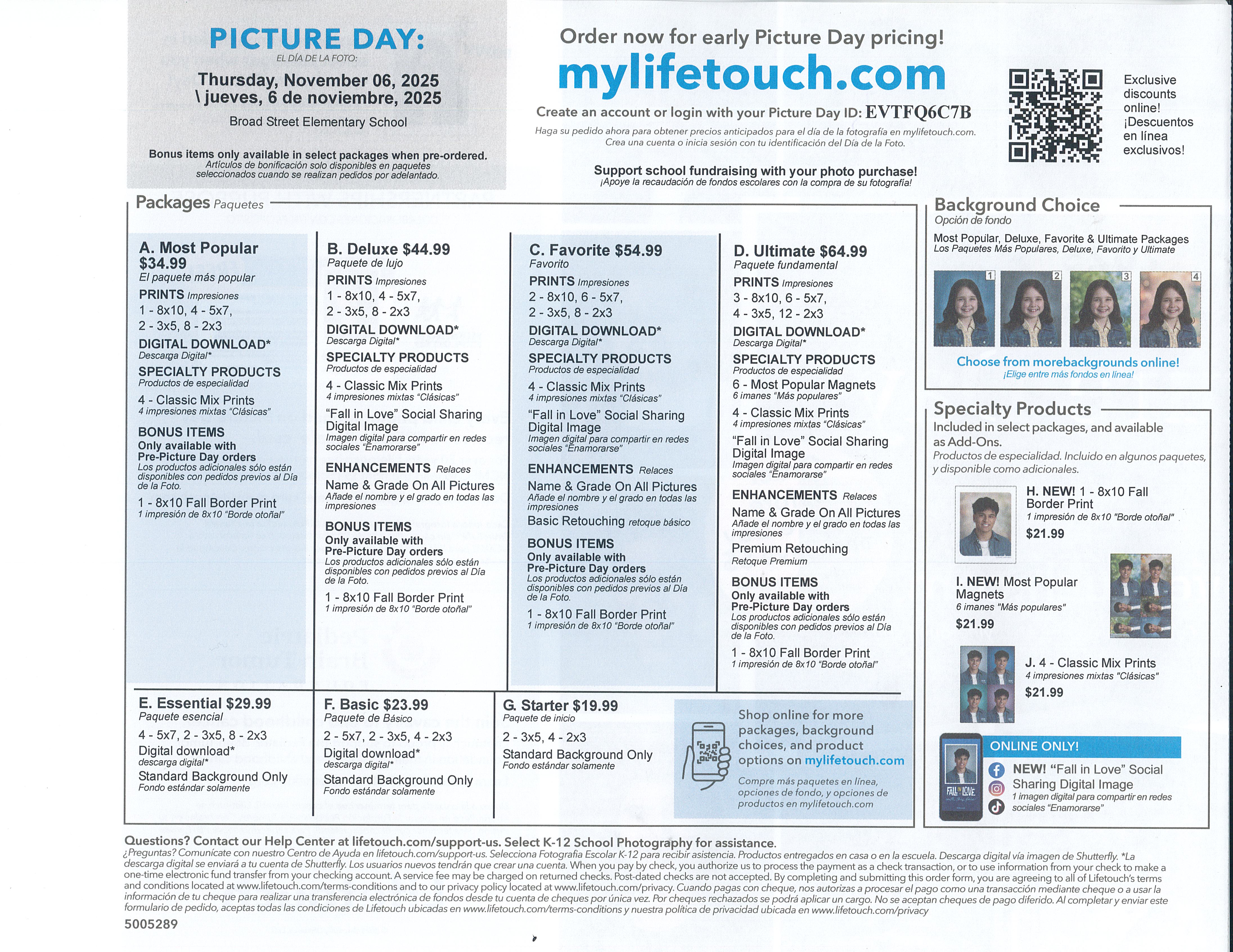 Picture Day Order Form