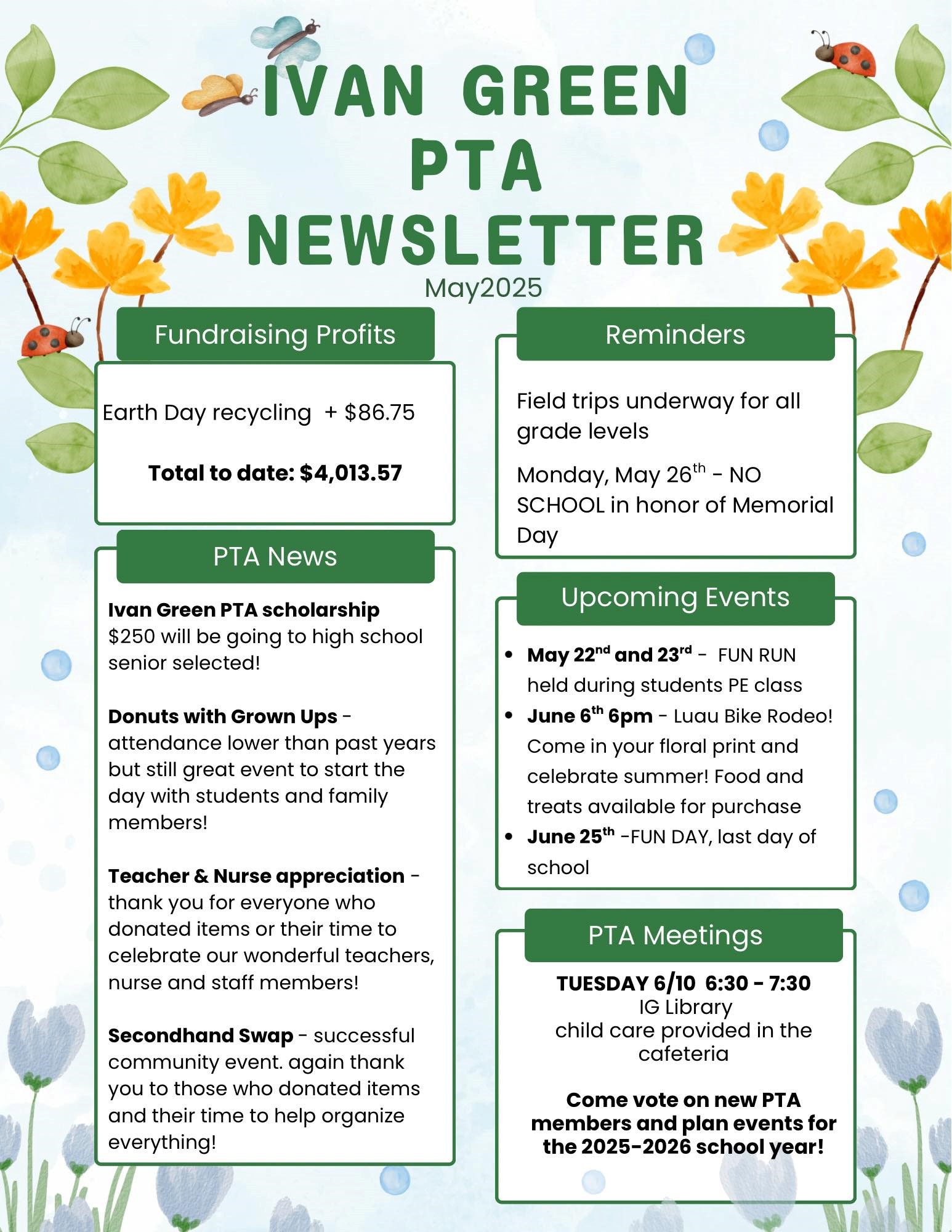 Spring PTA Newsletter