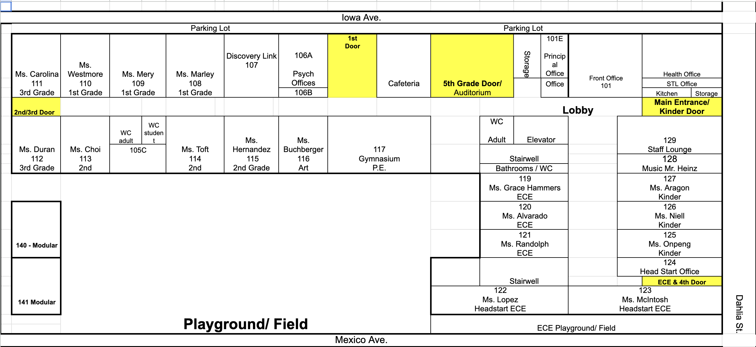 School map of Ellis