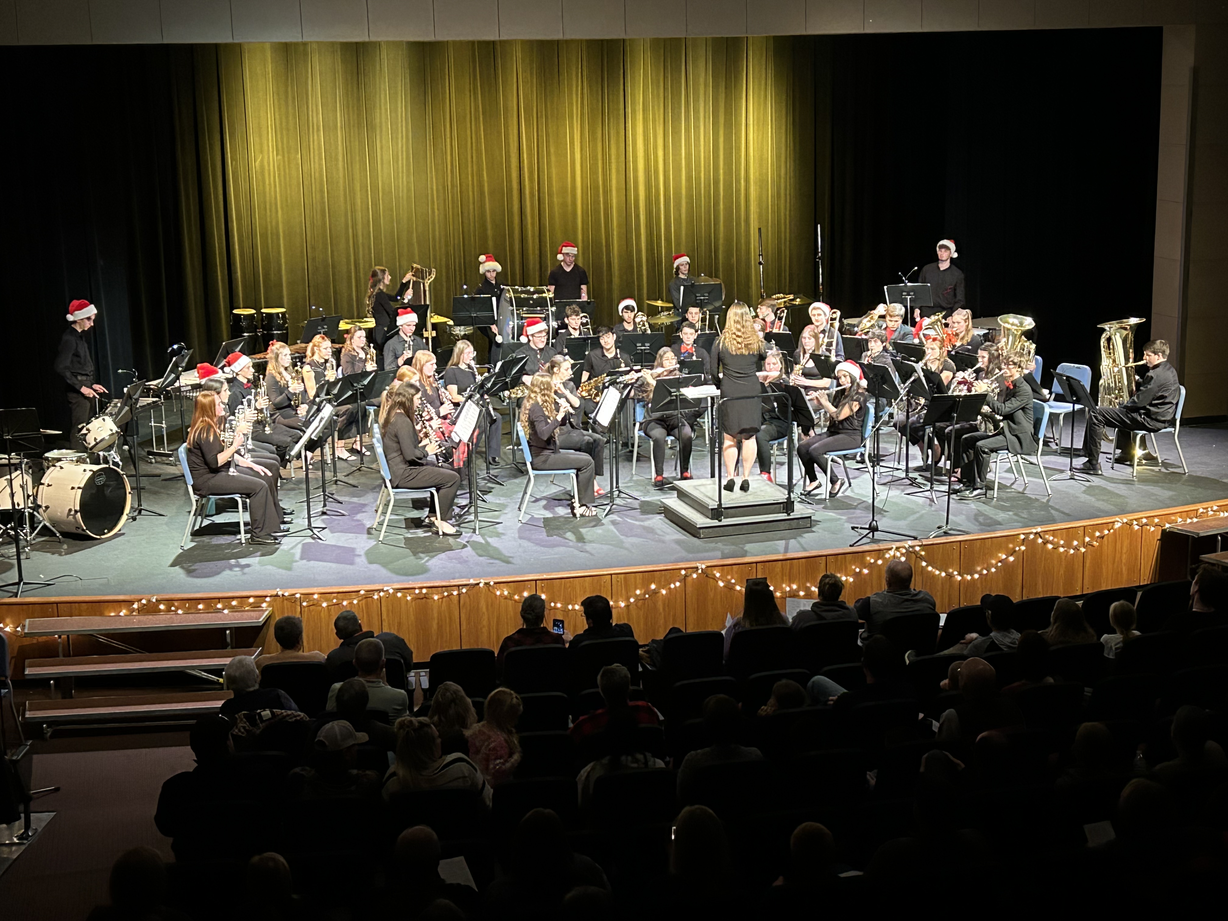 SHS Band at Christmas Concert on stage in the Betsy Dutton Theatre