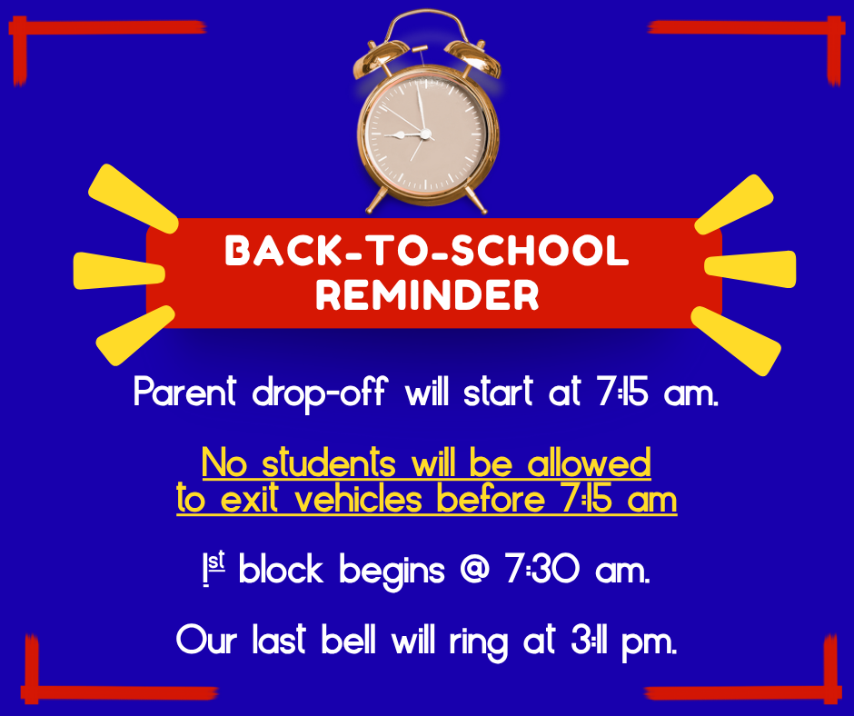 NDHS Drop Off Reminder