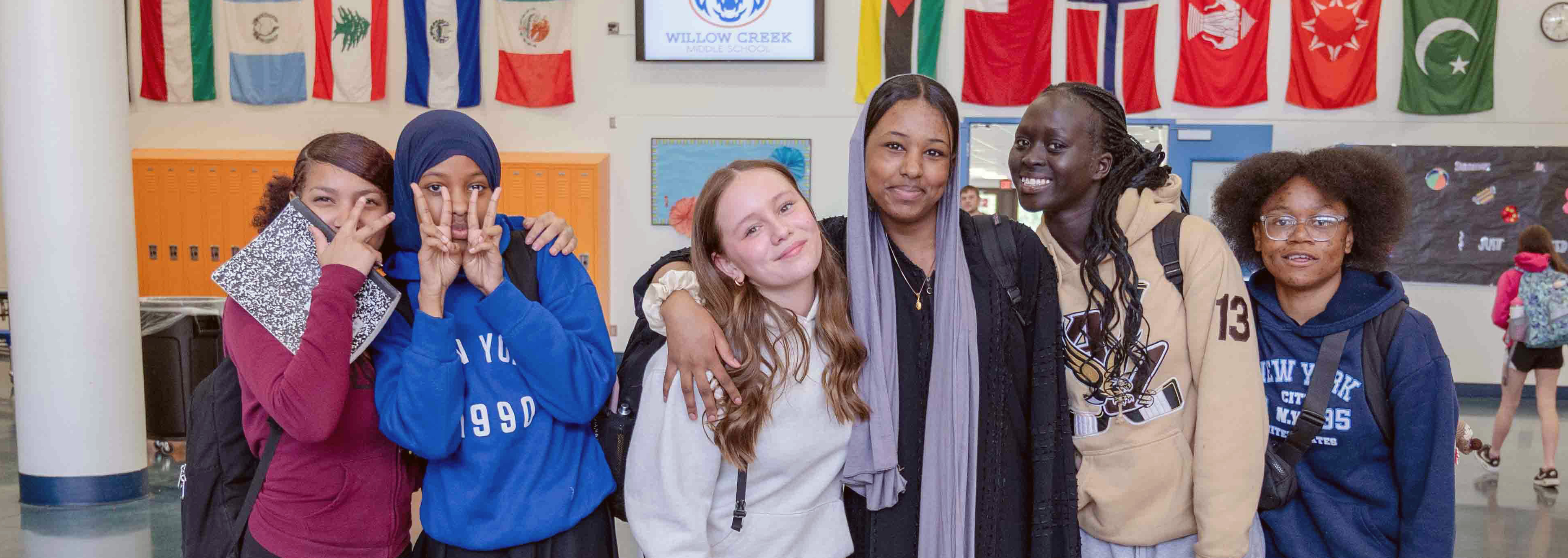 Group of middle school students