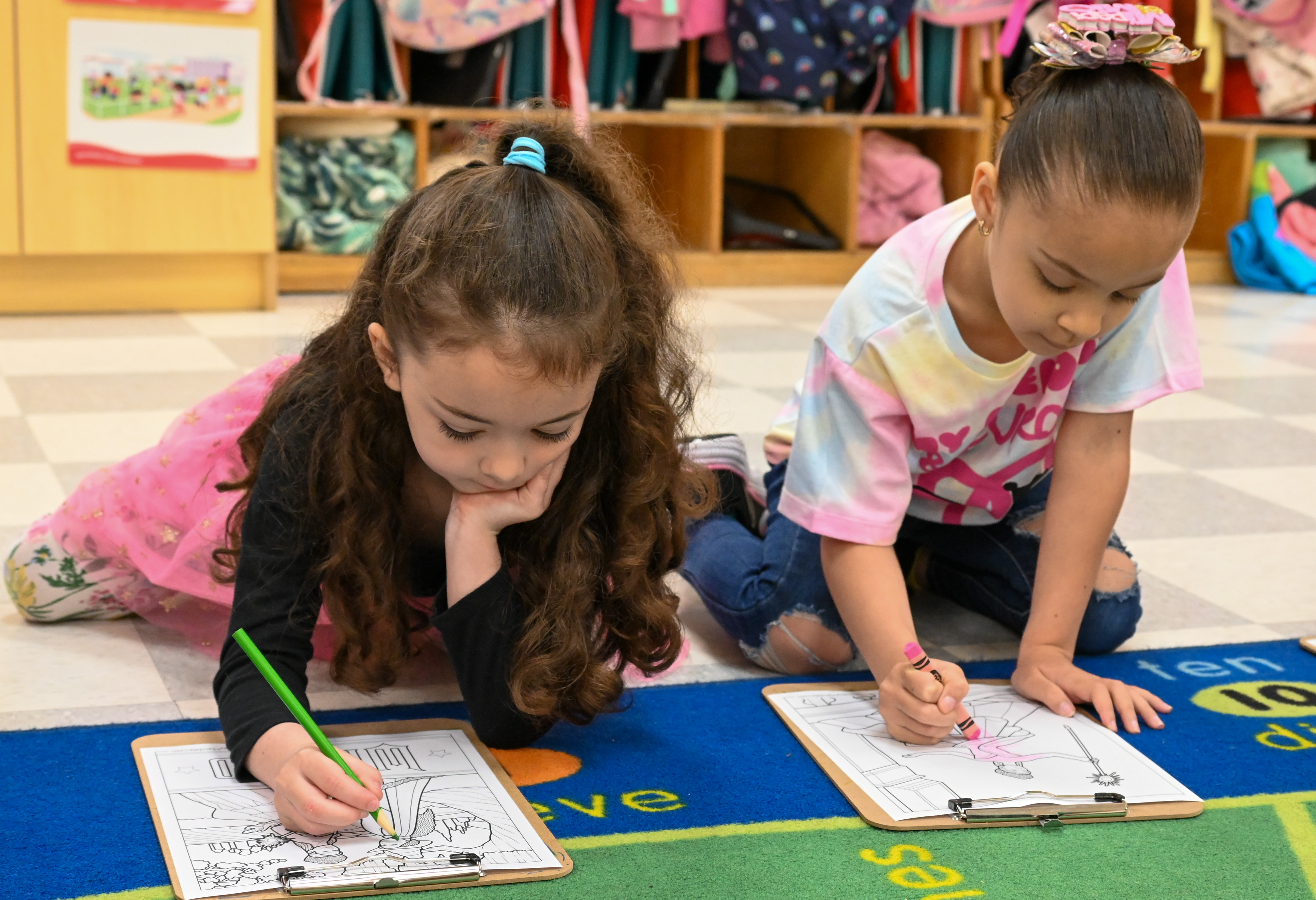 Students color together