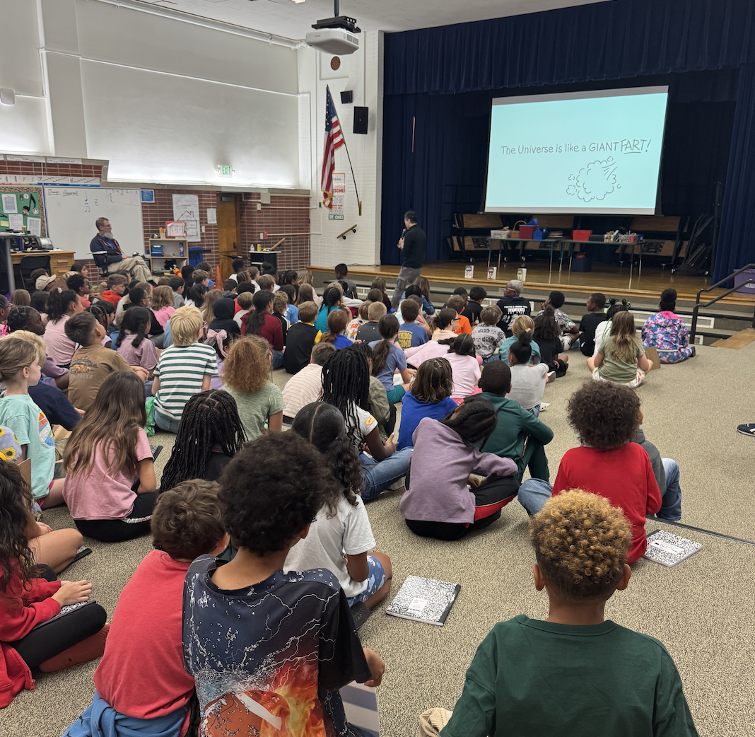 Audience of students watching presentation