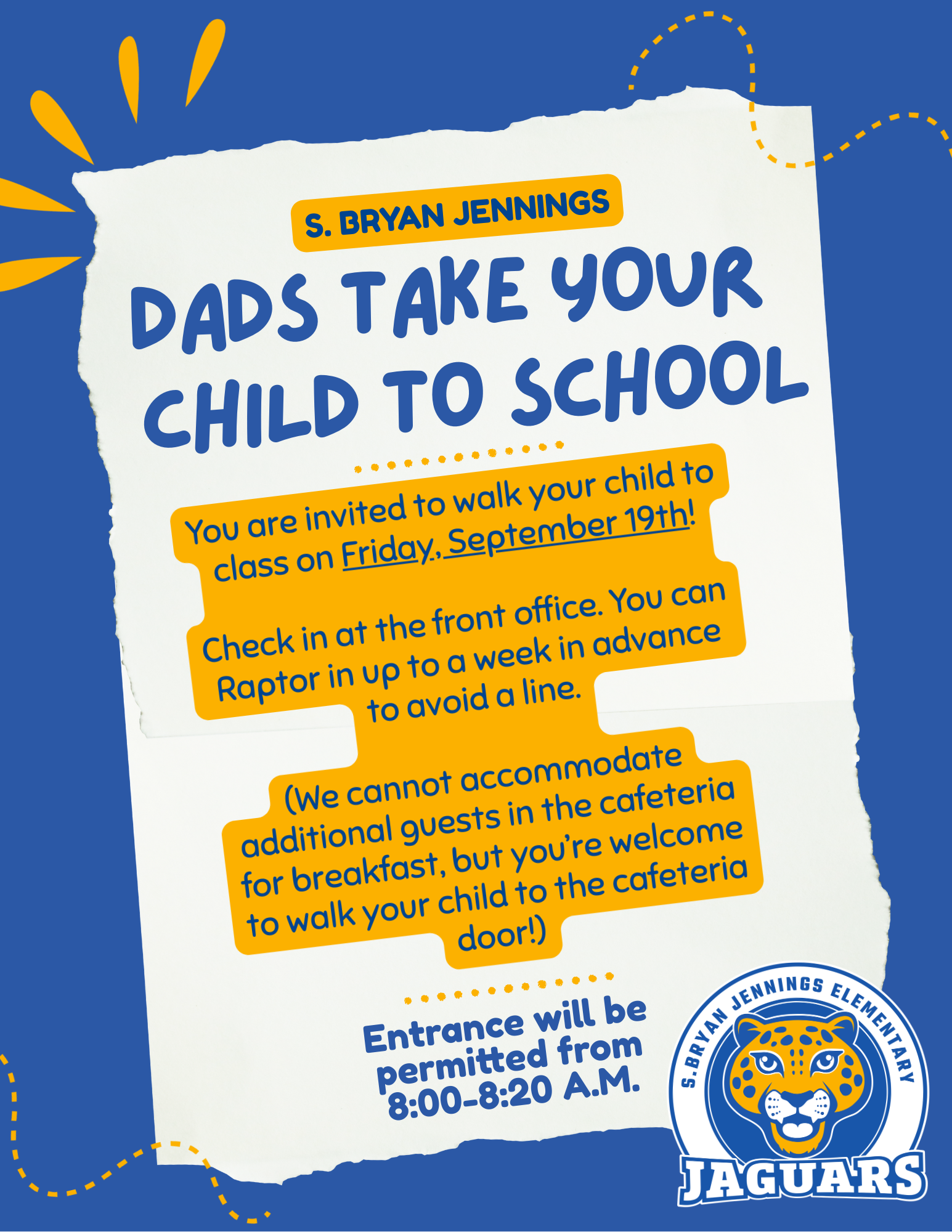 Dads take your child to school Flyer