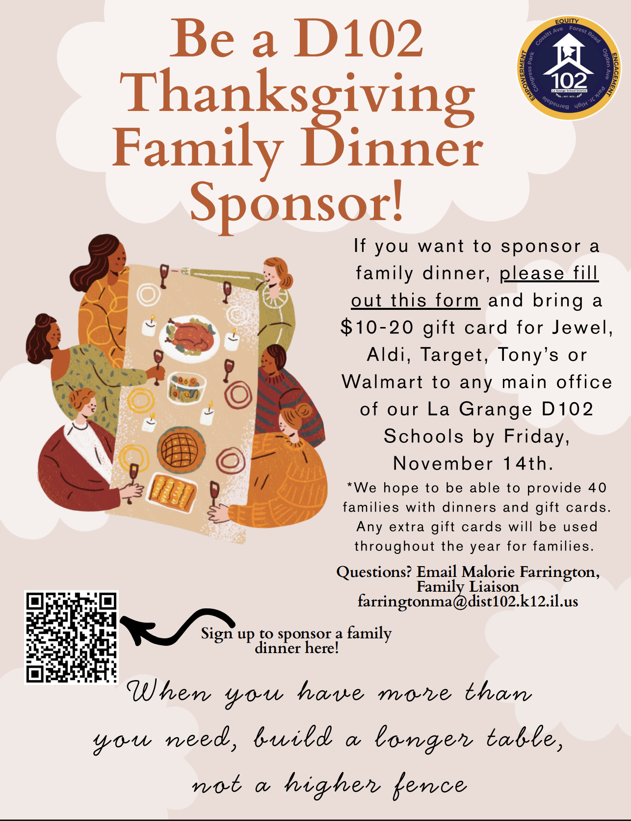 Thanksgiving Dinner Sponsor