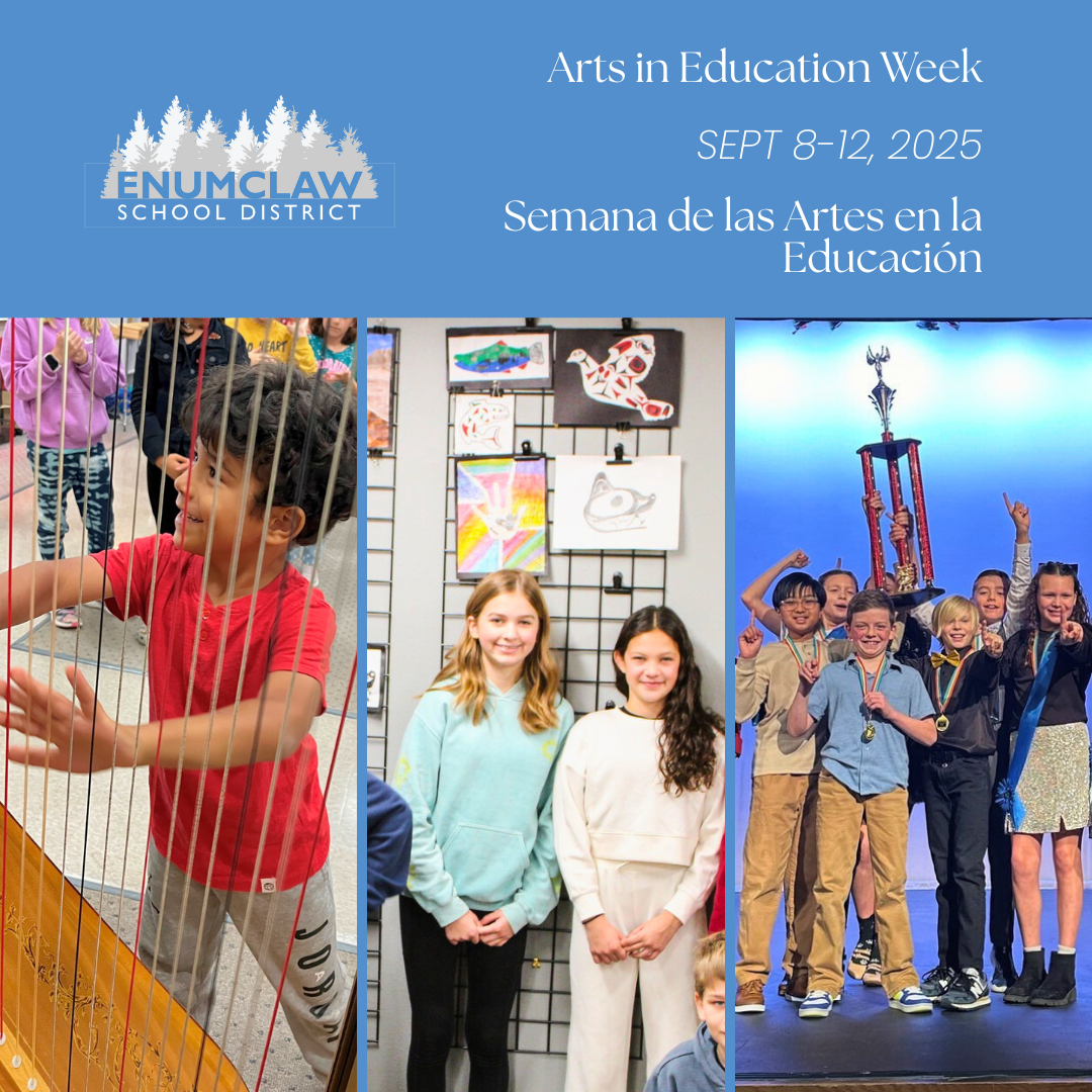 Arts in Education Week sept 8-12 2025 with photos of students engaging in the arts