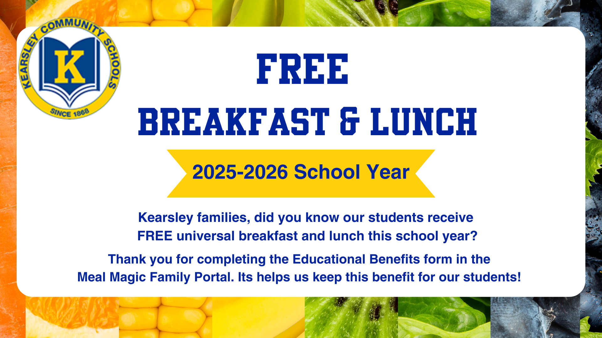 Free breakfast & lunch graphic