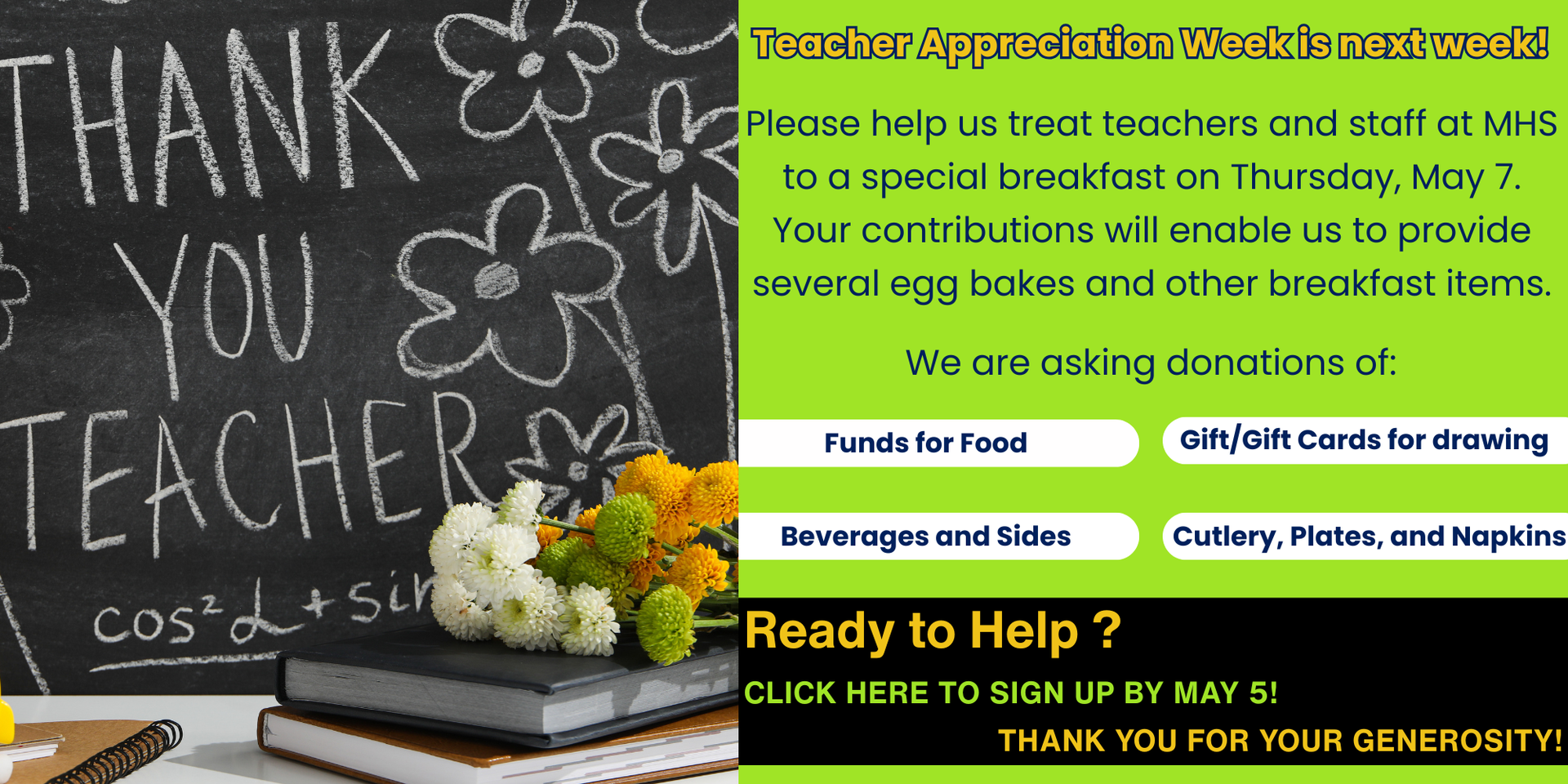 Teacher Appreciation Breakfast