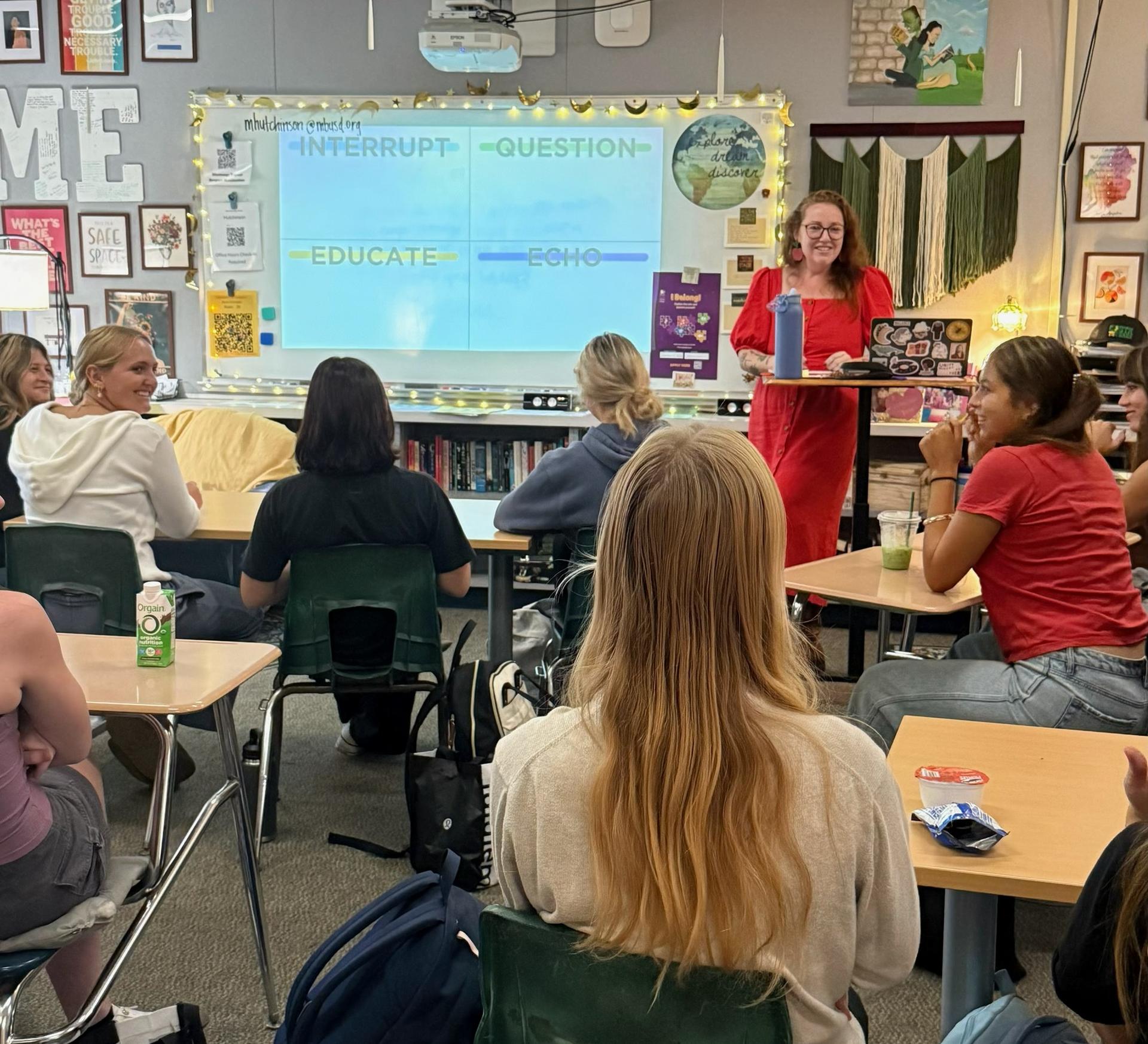 Maddie Hutchinson in class