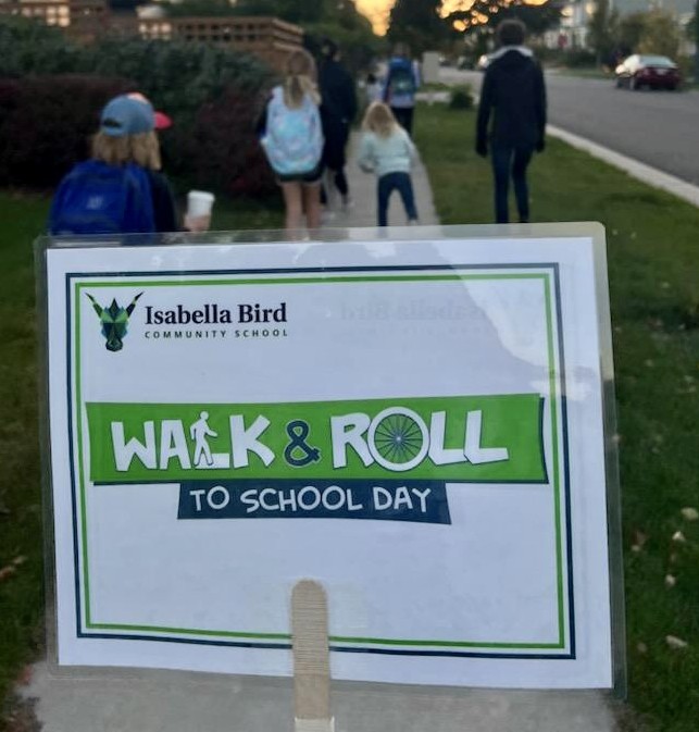 Walk & Roll to School Day sign