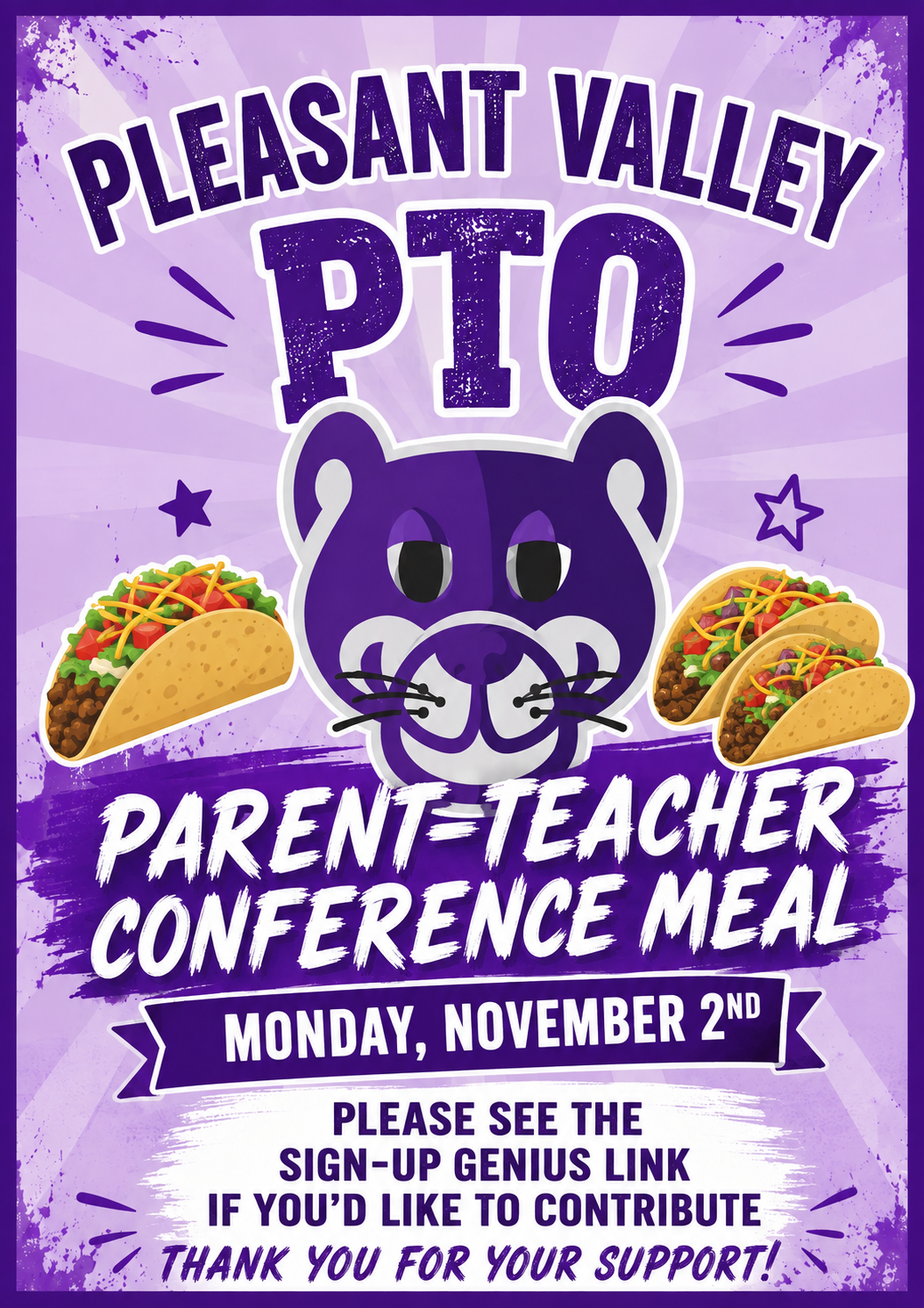 PTO Parent-Teacher Conference Meal flyer