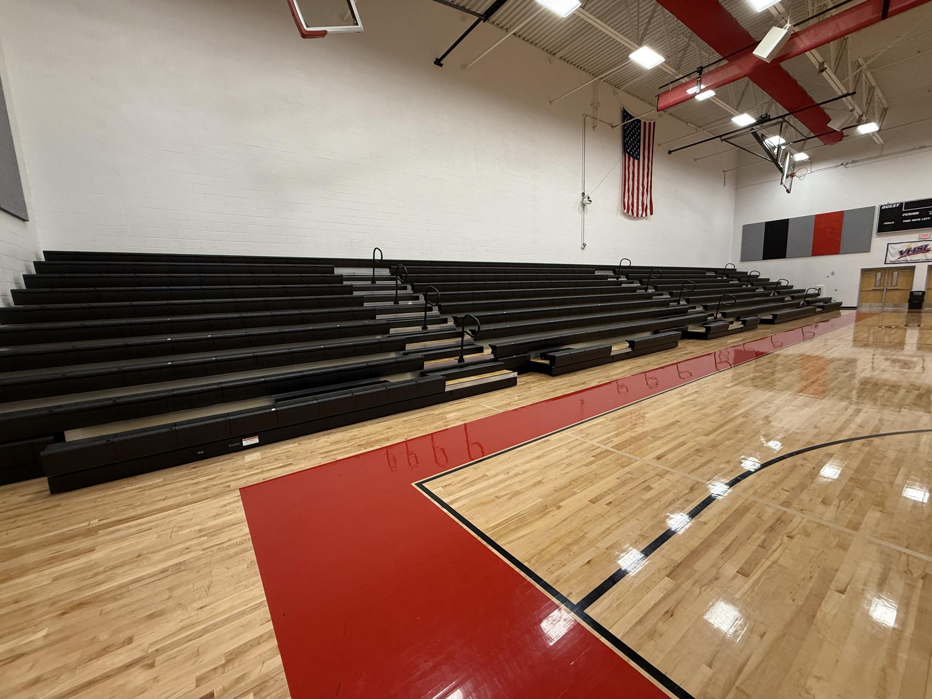 New gymnasium bleachers at Wise Central