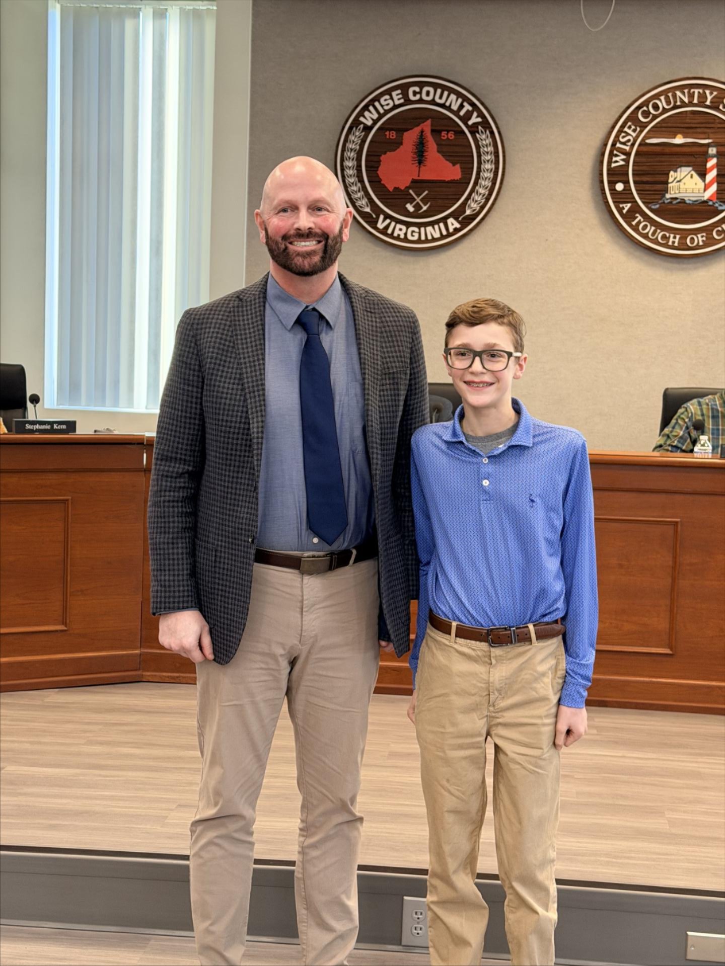 Micah V., an 8th grade student at L.F. Addington presented on 