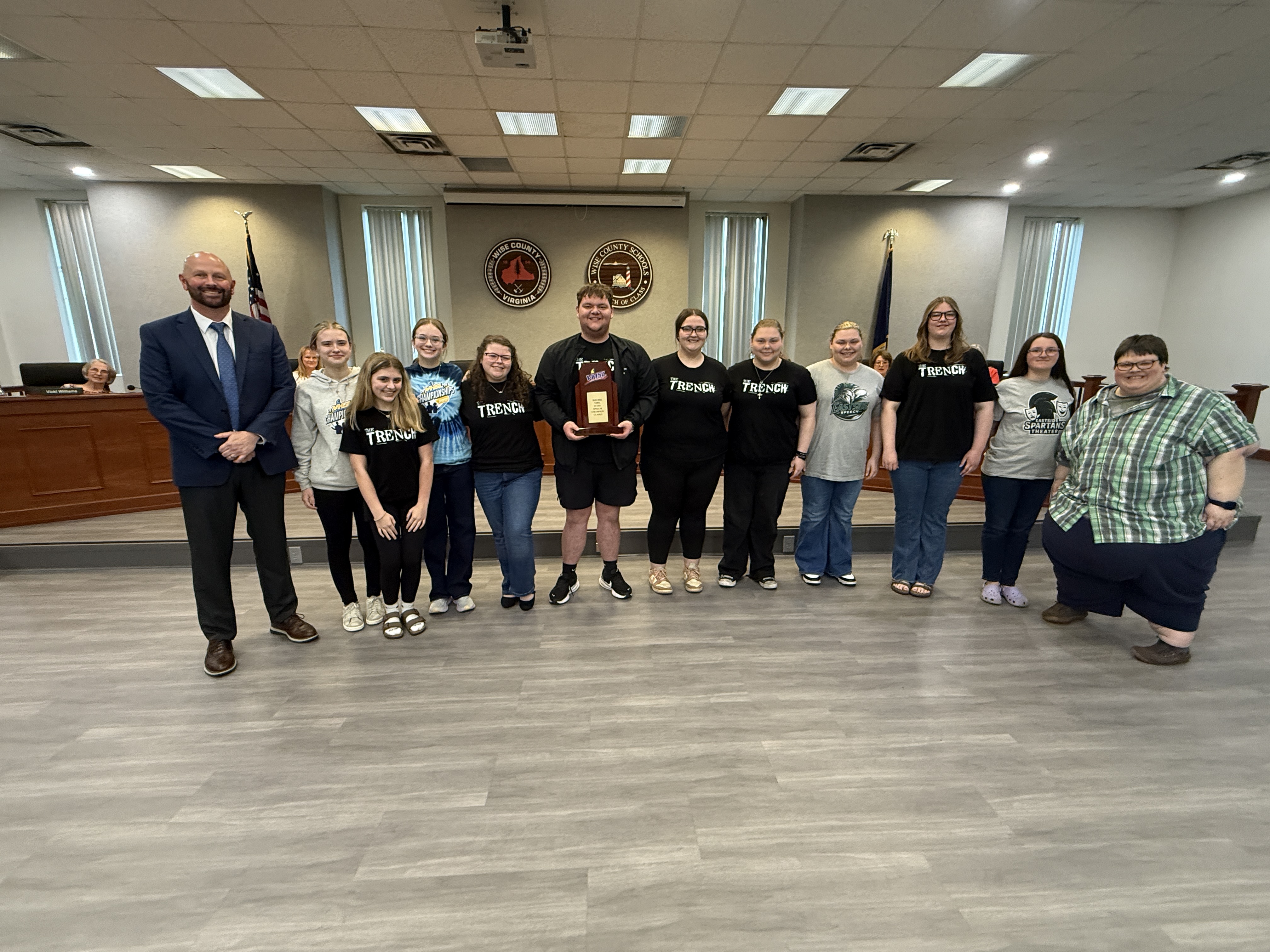 Members and sponsors of the Eastside Speech team were recognized at the Wise County Public School Board meeting on Monday, April 13th.  
