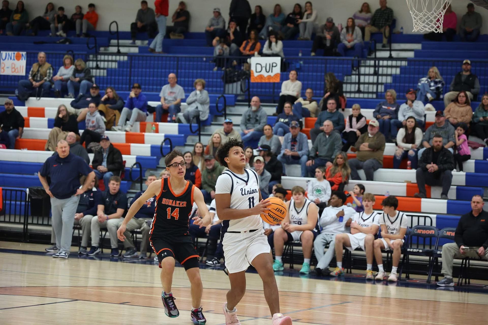 Union High School player in a fast break