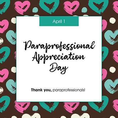🍎✨ April 1 is Paraprofessional Appreciation Day! ✨🍎  Today we celebrate the dedicated paraprofessionals who make a difference in our schools every single day. Your support, patience, and commitment help students succeed and teachers thrive.  Thank you for all the ways you go above and beyond—you are truly appreciated!