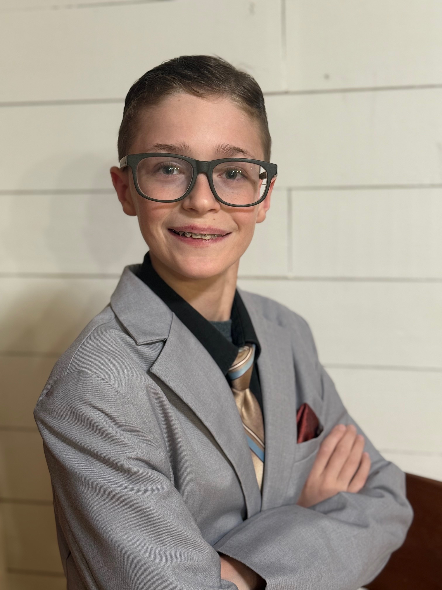 Micah V., an 8th grade student at L.F. Addington presented on 