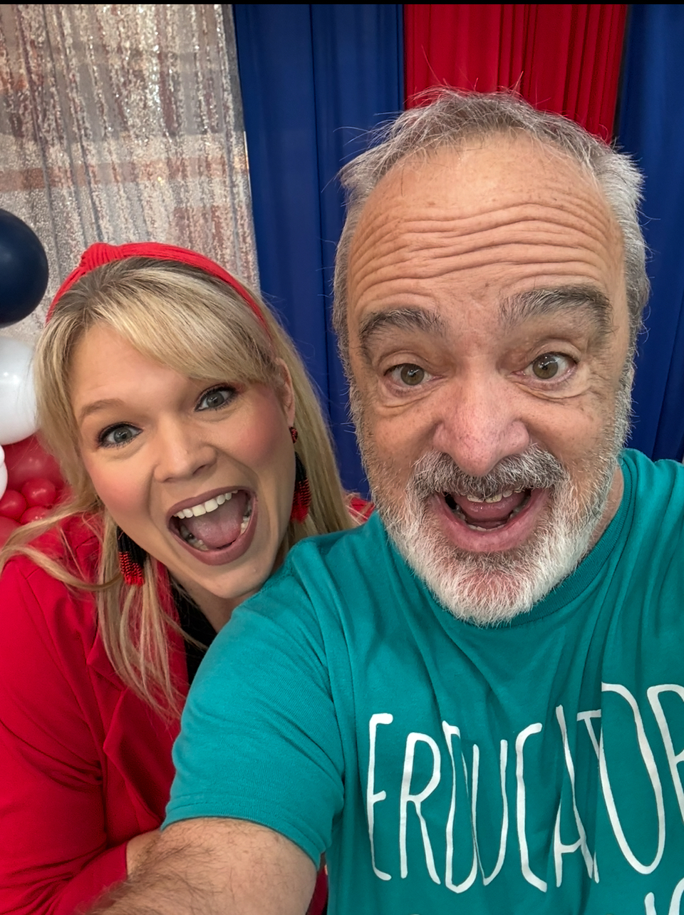 Mrs. Boggs poses for a selfie with Mr. Brooks