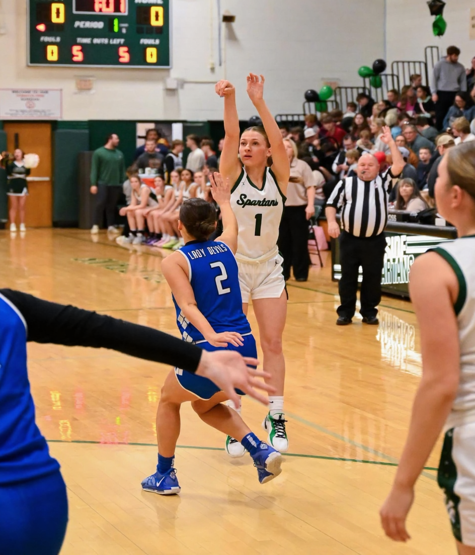 Eastside High School player shoots a jump shot