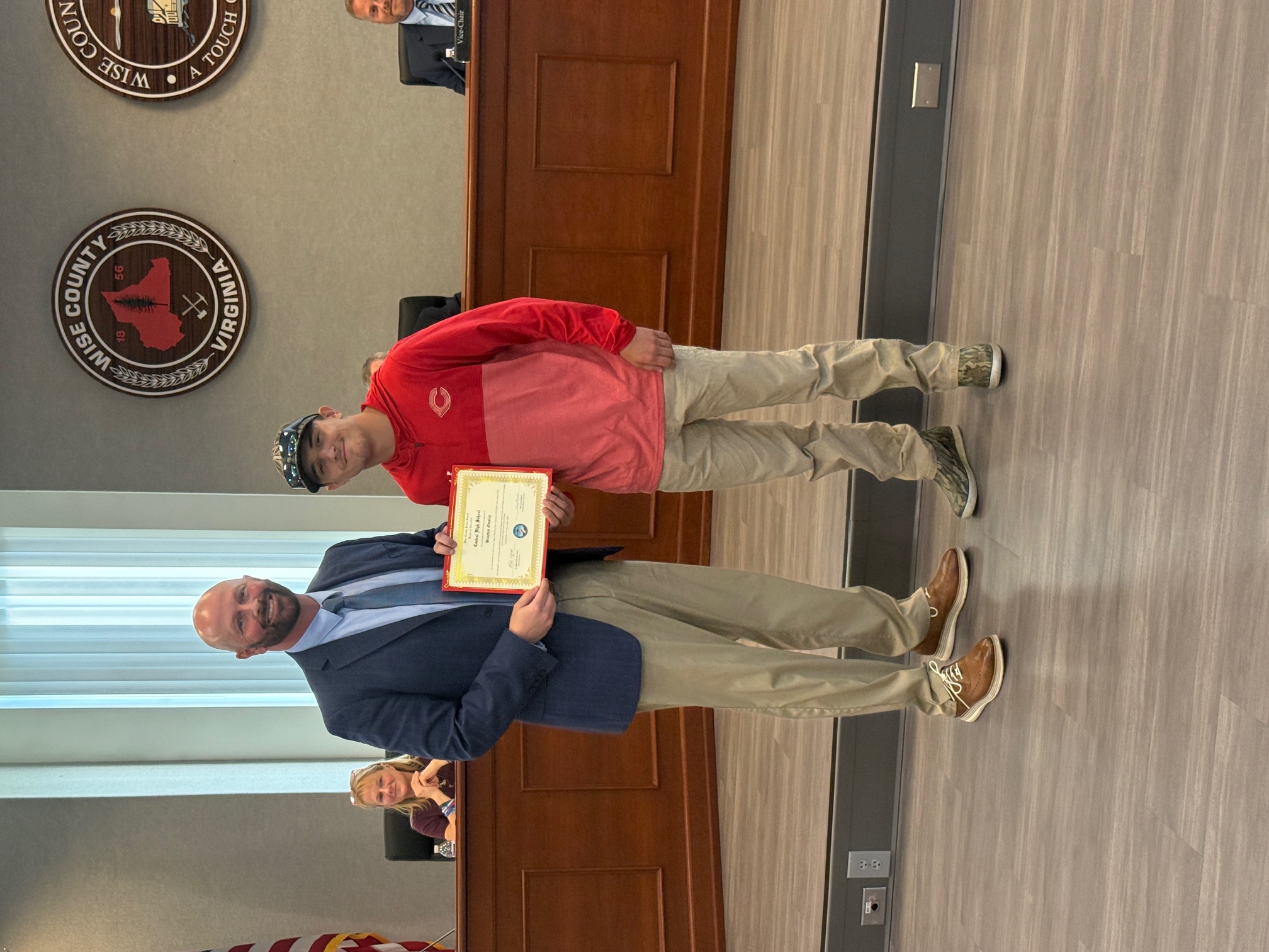 🤼♂️ STATE CHAMPION ON THE MAT! 🏆  A massive shoutout to Central High Junior, Brayden Owsley! Back on February 21st, Brayden left it all on the mat to become the 2026 VHSL Class 2 138lb Wrestling State Champion! 🥇  The hard work didn't go unnoticed—today, May 11th, the Wise County Public School Board officially honored Brayden for his grit, determination, and state title. We are incredibly proud to have this champion representing the Warriors! 💪  Congratulations, Brayden!