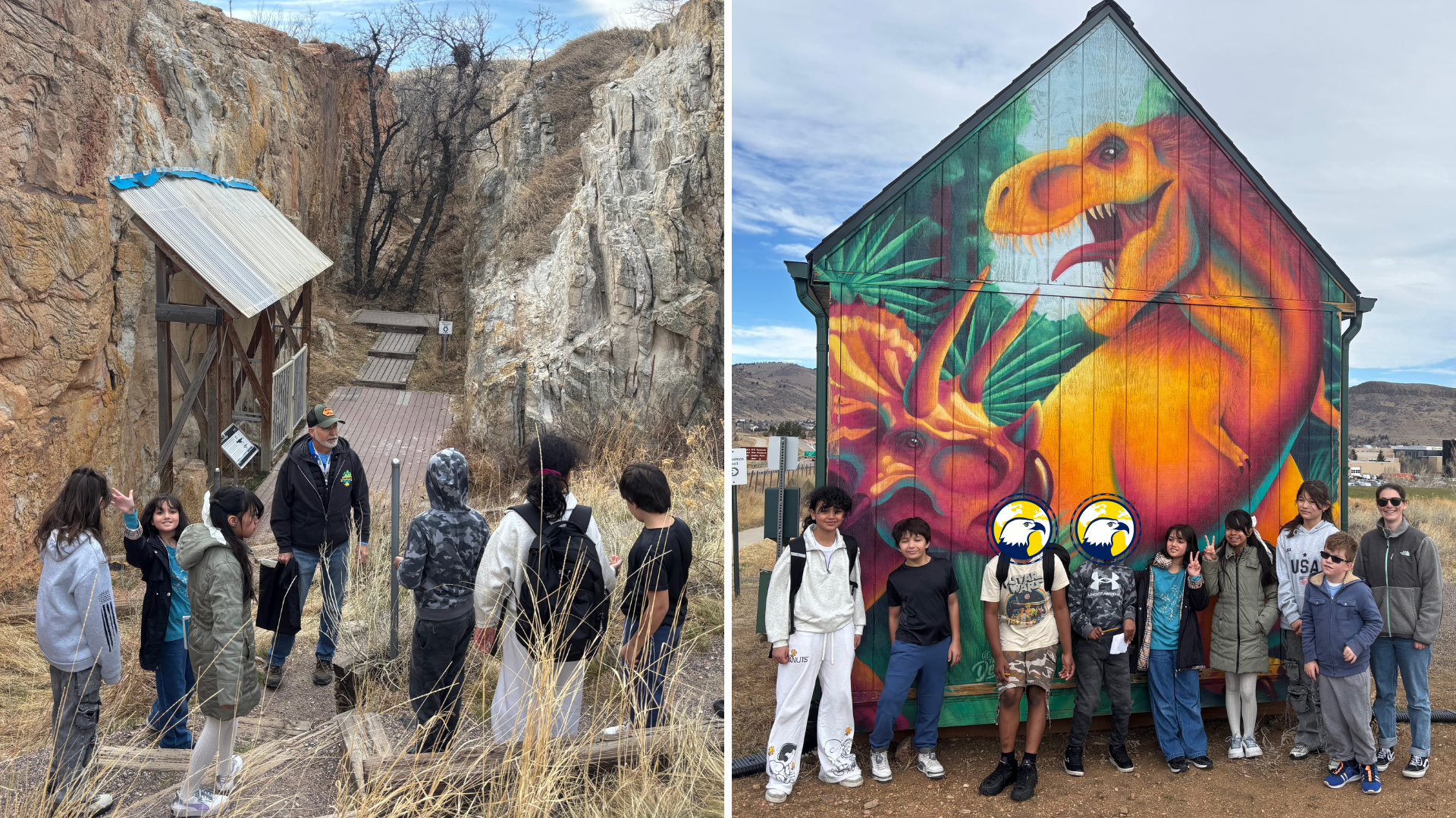 Two students practice yoga at Ellis Adventure day.