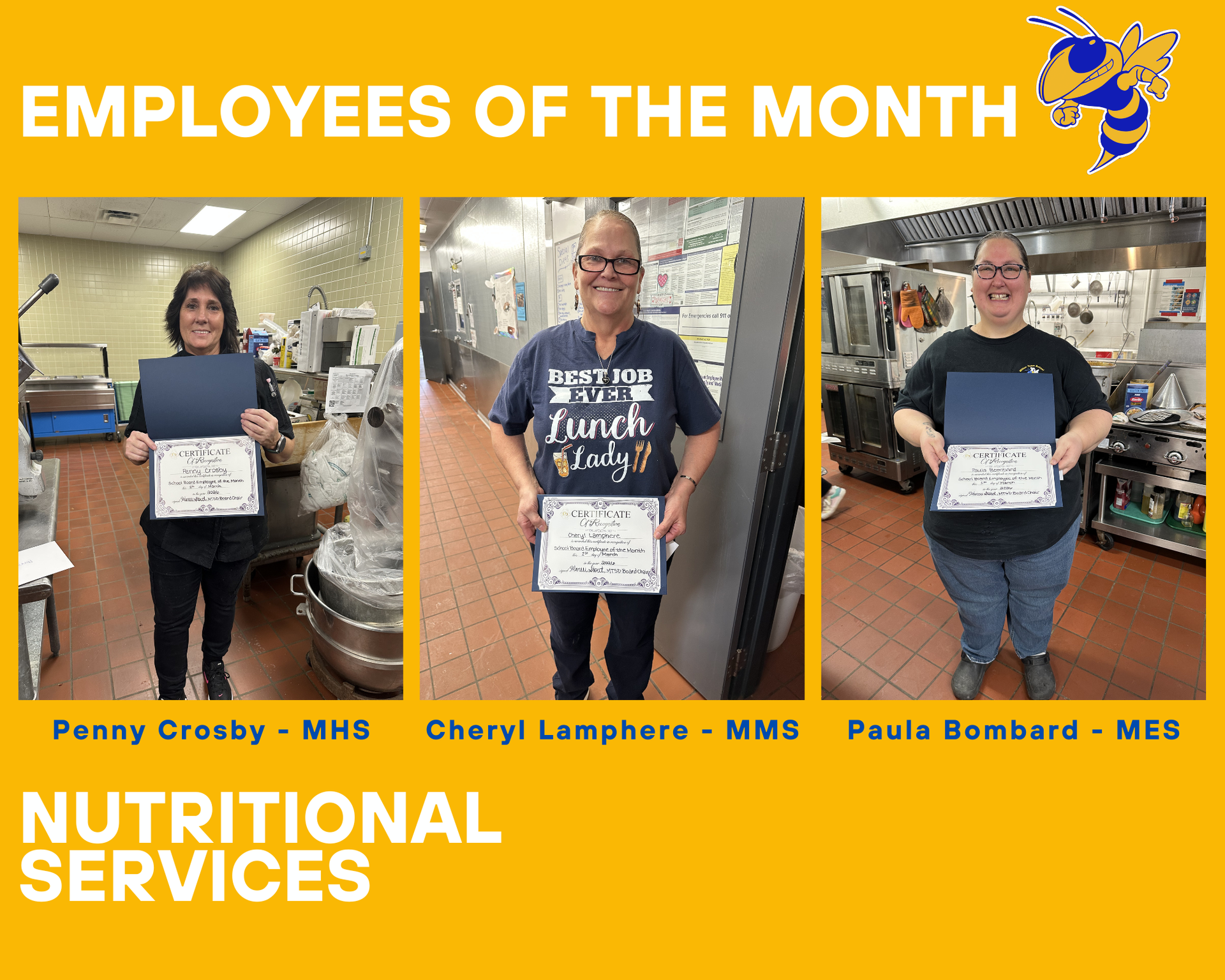 MTSD Employees of the month - Nutritional Services 