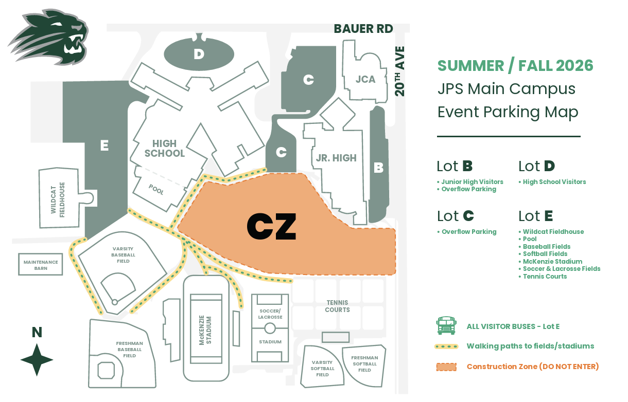 Jenison Summer / Fall Parking Map 2026
