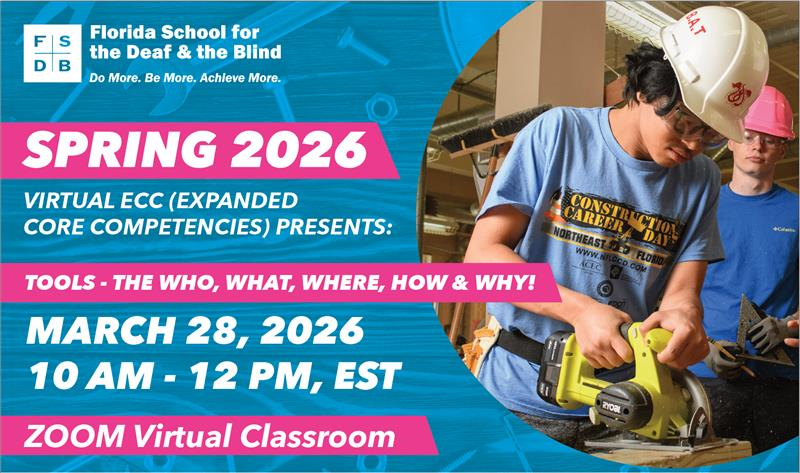 Spring 2026 Virtual ECC presents TOOLS March 28 10am-12pm Zoom Virtual Classroom