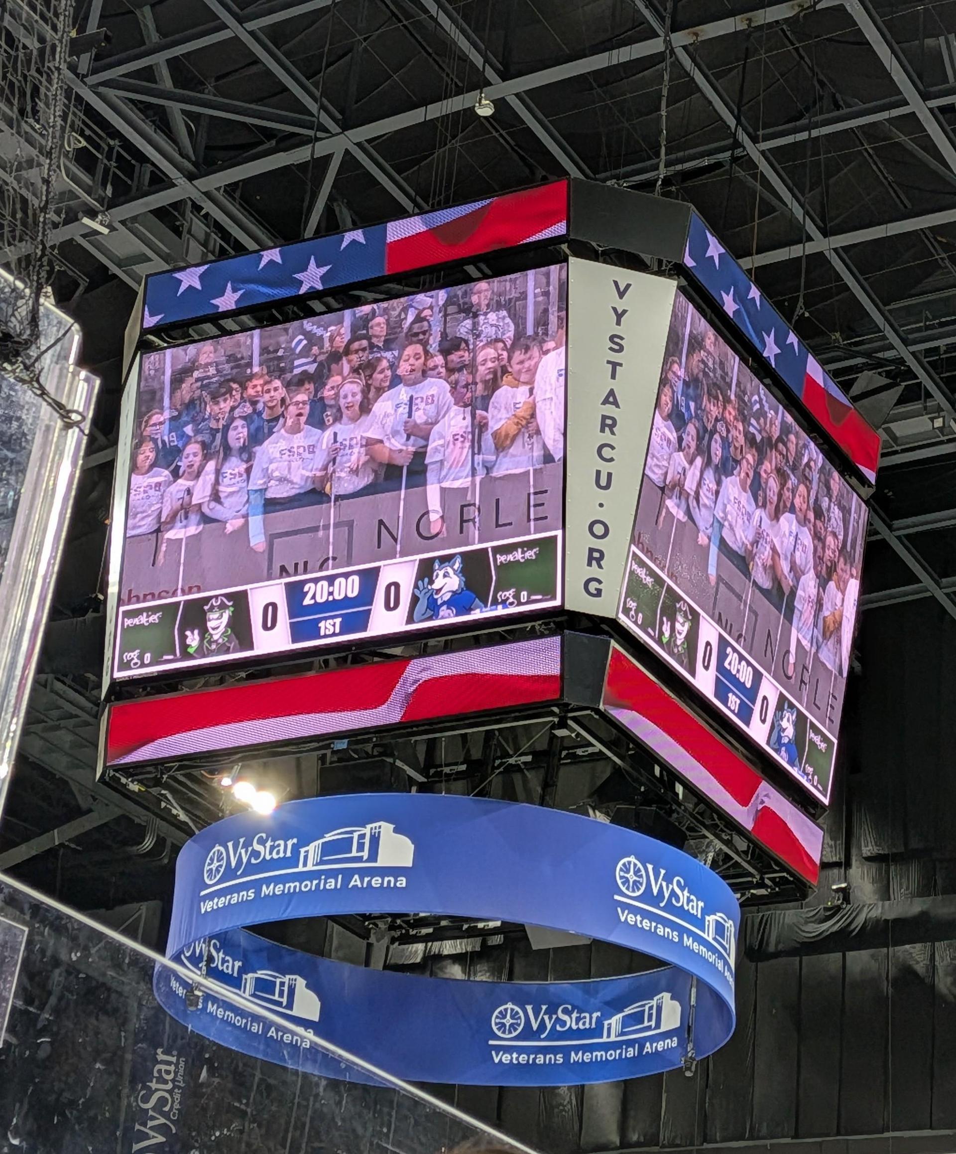 The Show Choir on the Jumbotron