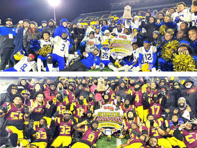 campeones estatales de fútbol americano: las Escuelas Secundarias Mergenthaler Vocational-Technical y Paul Laurence Dunbar