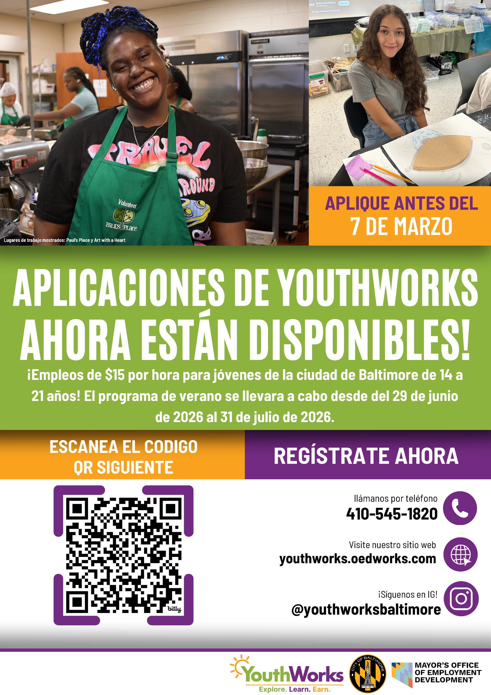 Folleto informativo: Las solicitudes para YouthWorks ya están abiertas.