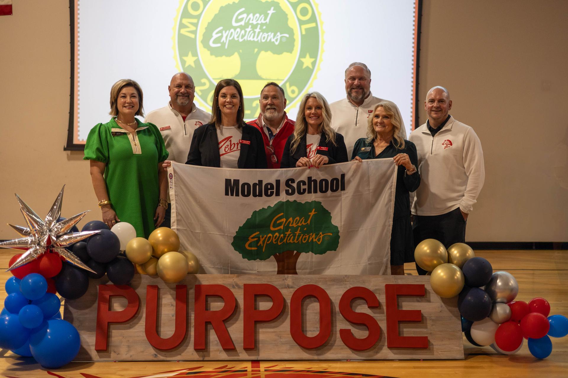 Claremont's Model School flag and theme of PURPOSE