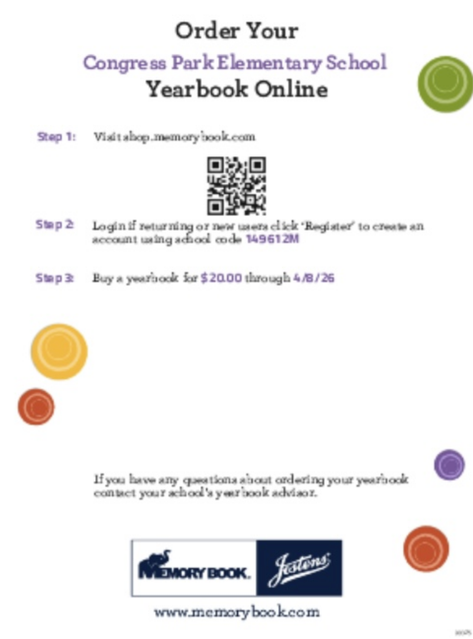 Yearbook Orders through 4/8/26